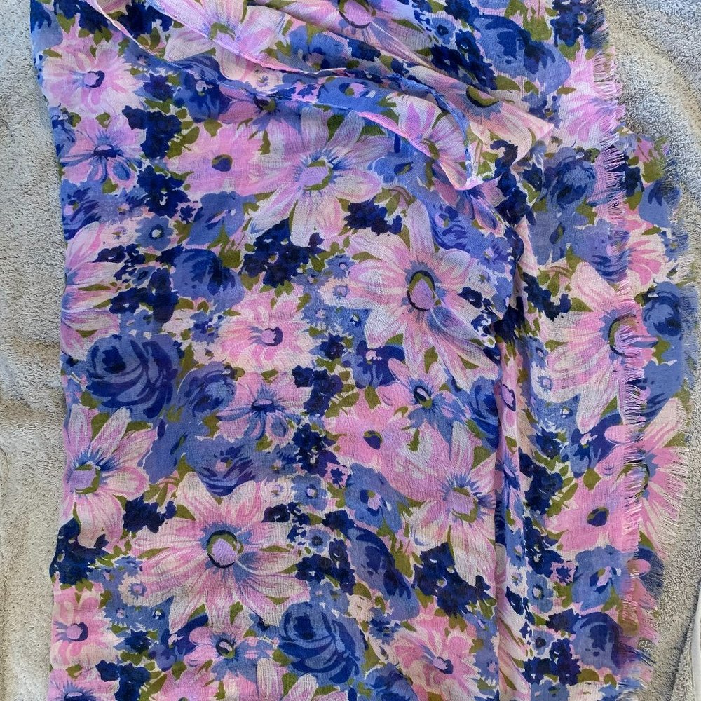 Blue/Purple Floral Scarf